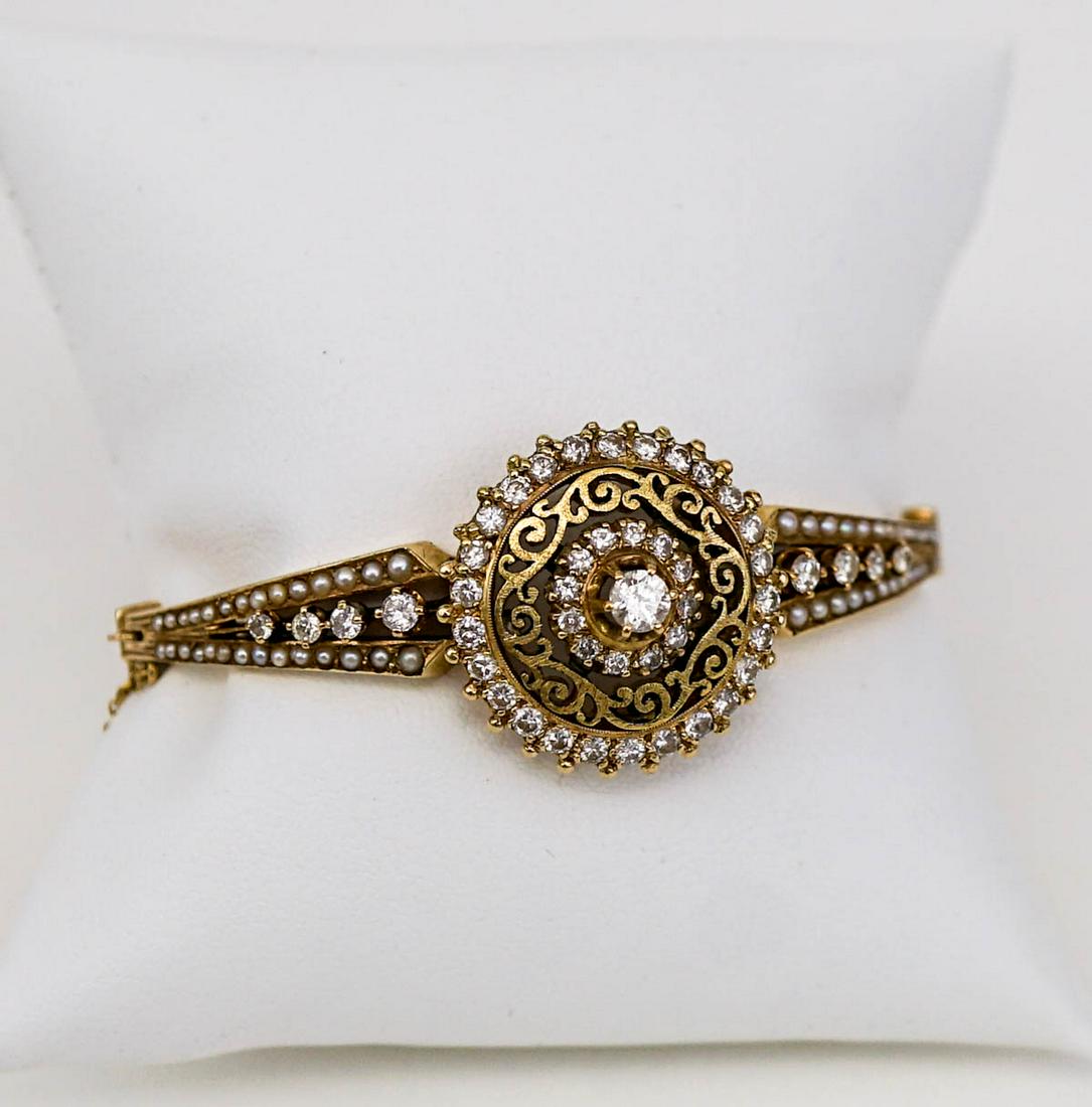 (1) 14k Yellow Gold Diamond Bracelet (1 of 8)