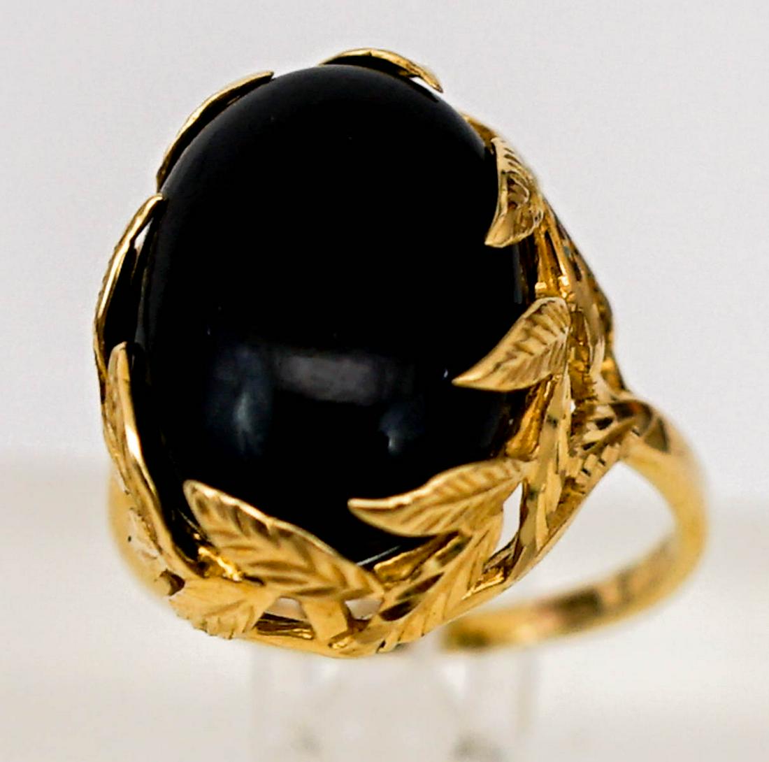 Black Coral or Black Obsidian 14k Ring (1 of 8)