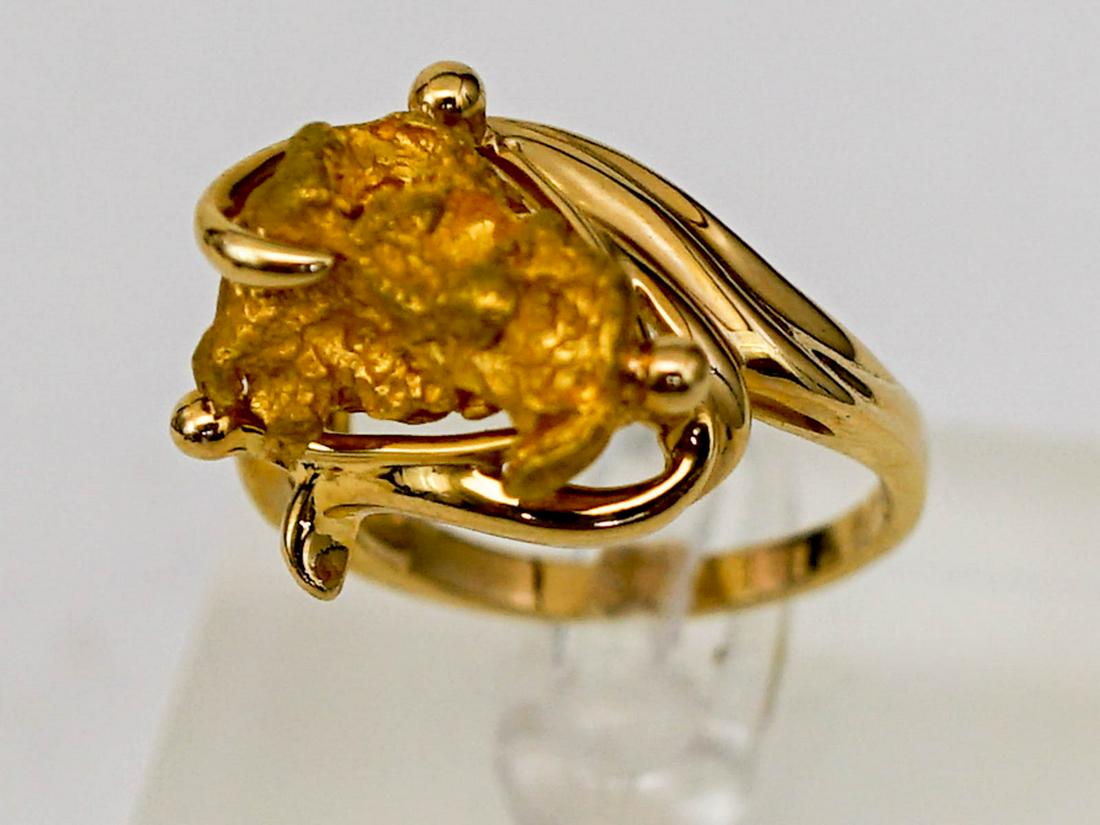 22k Gold Nugget Ring Set in 14k Yellow Gold (1 of 8)