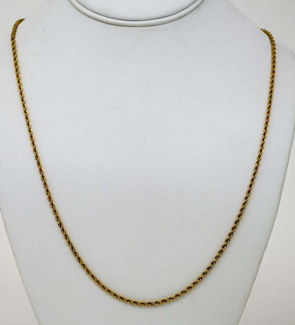 14k Yellow Gold Long Rope Necklace (1 of 5)