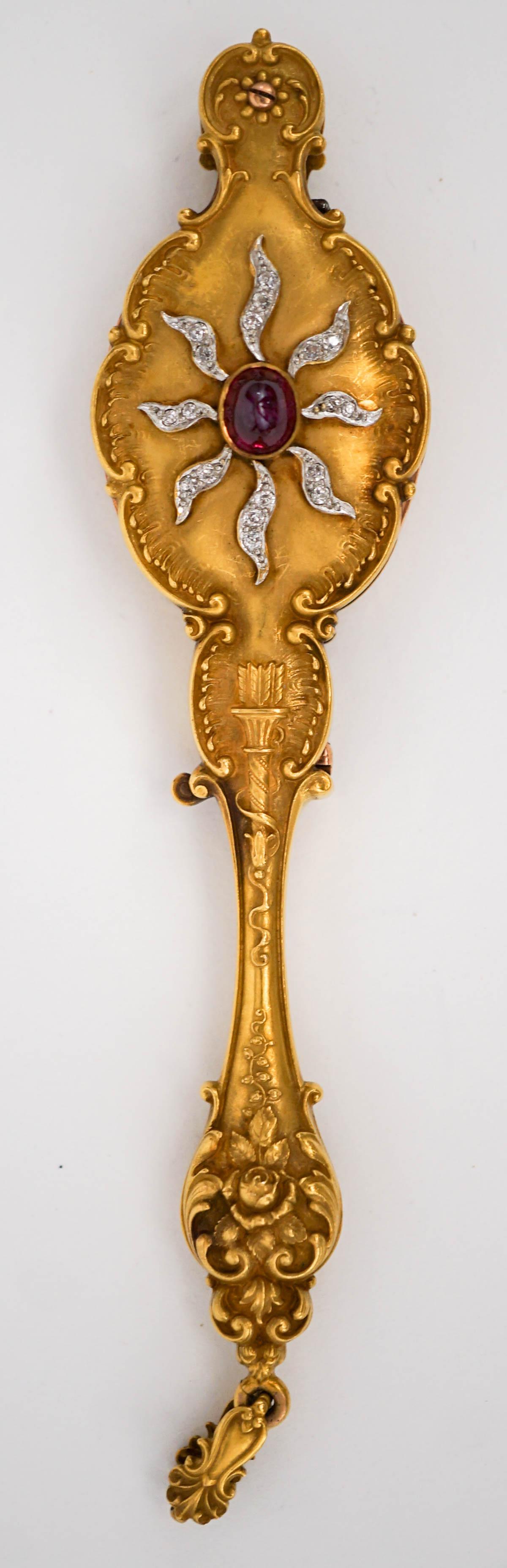 Art Nouveau Gold, Diamond & Ruby Lorgnette (1 of 5)