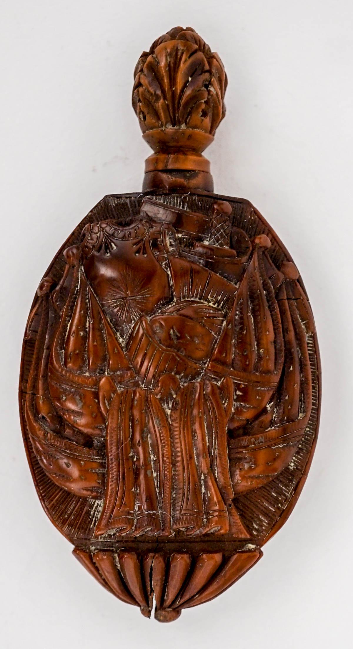 Antique One-of-a-Kind Carved Wood Scent Bottle (1 of 8)
