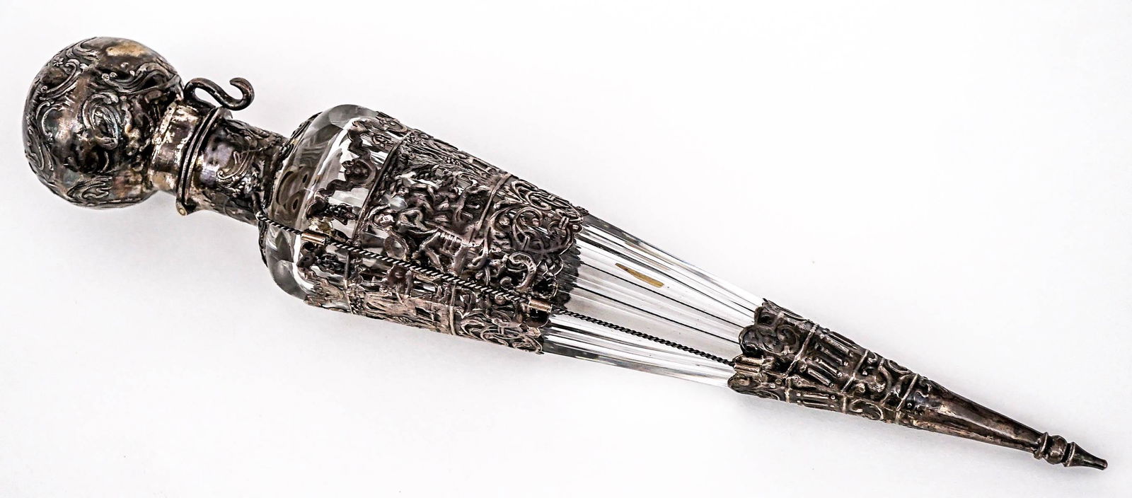 Large Antique Silver Overlay Scent Bottle (1 of 7)