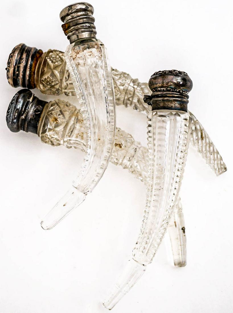 (4) Antique Cut Glass Cornucopia Scent Bottles (1 of 6)