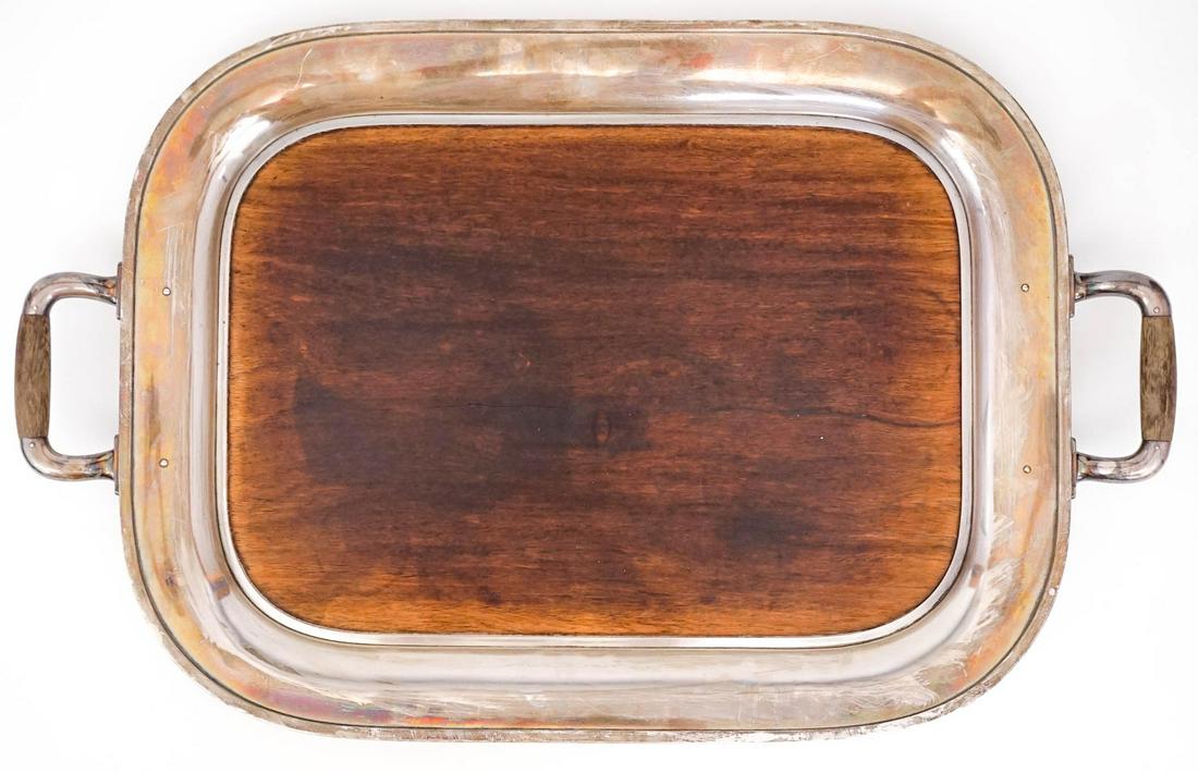 Large Japanese .970 Silver Rimmed Tea Tray (1 of 4)