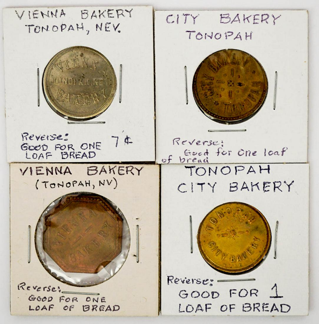 [Tonopah, Nevada] Vienna, City Bakery Tokens (4) (1 of 2)