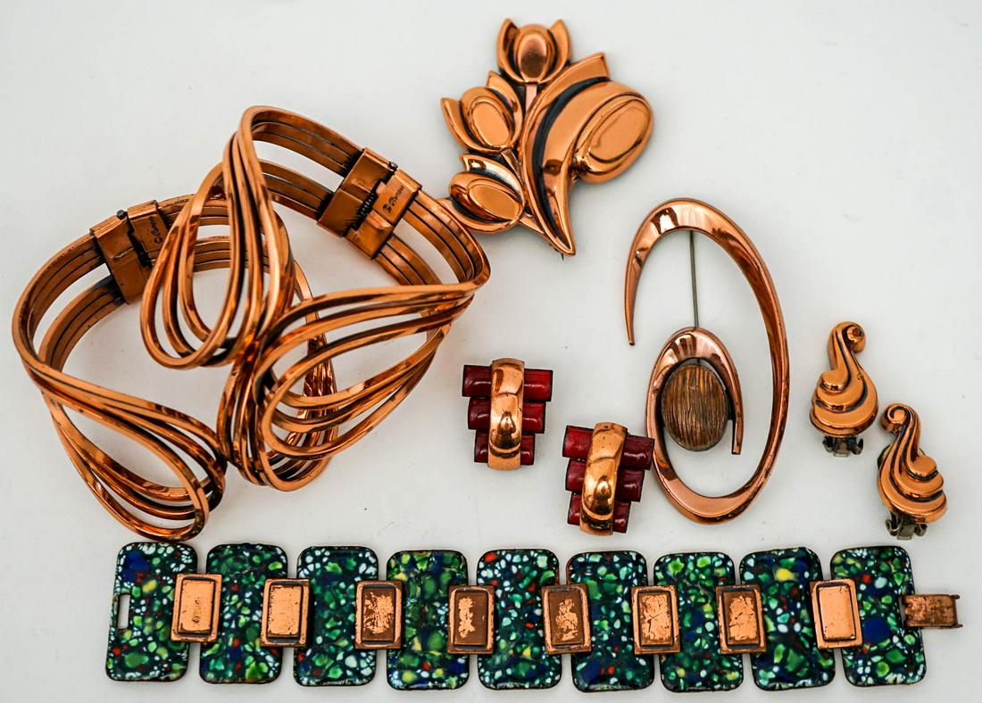 Renoir, Copper & Enamel Mid-Century Jewelry (1 of 15)