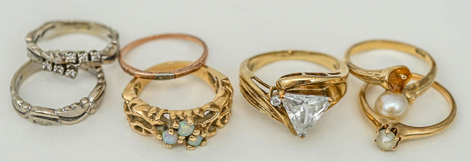 (6) 14k Gold Rings & (1) 10k CZ Ring (1 of 19)