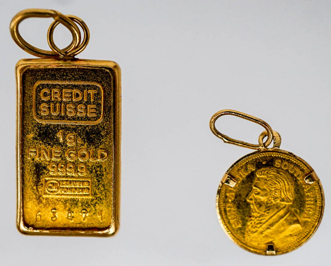 .999 Pure Gold Bar & Mini Krugerrand 1.7 grams (1 of 3)