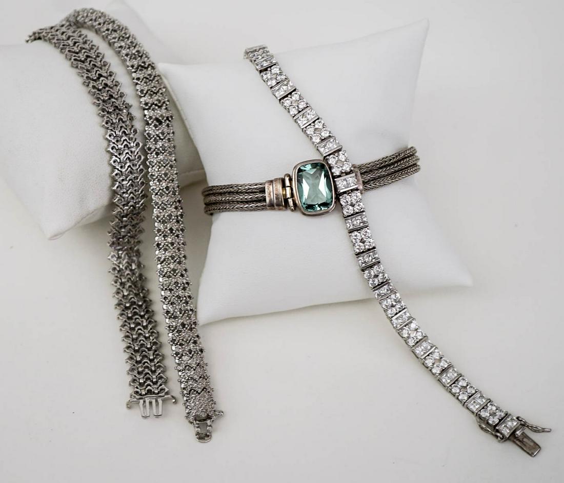 (4) Sterling & CZ Designer Bracelets (1 of 7)
