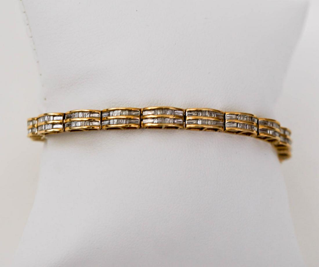 10k Yellow Gold & Diamond Bracelet (1 of 6)