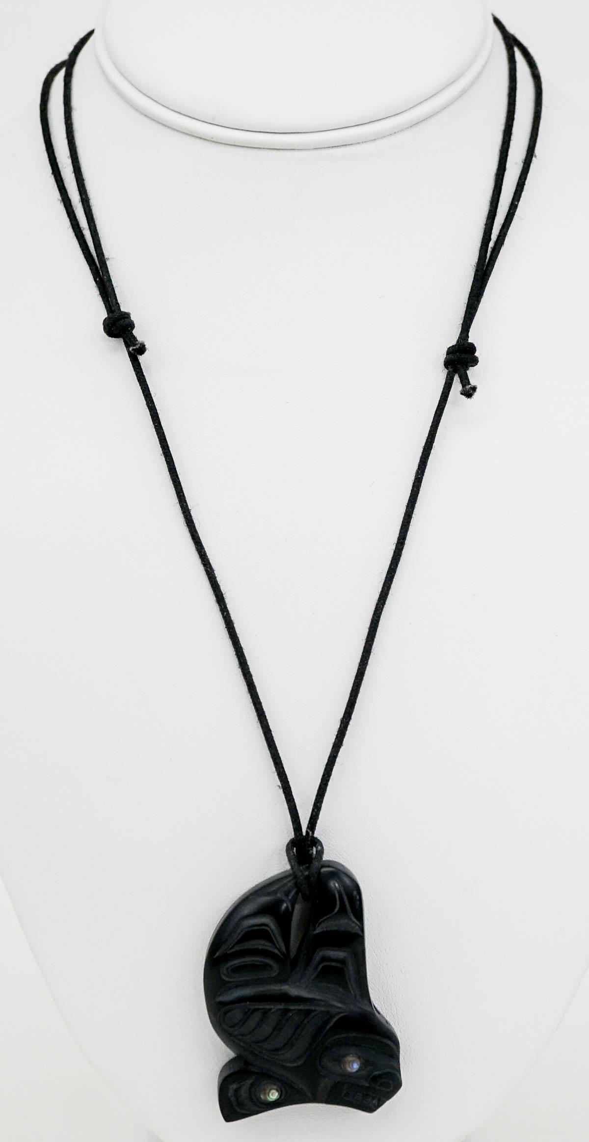 Argillite Pendant Pacific Northcoast [Whale] (1 of 4)