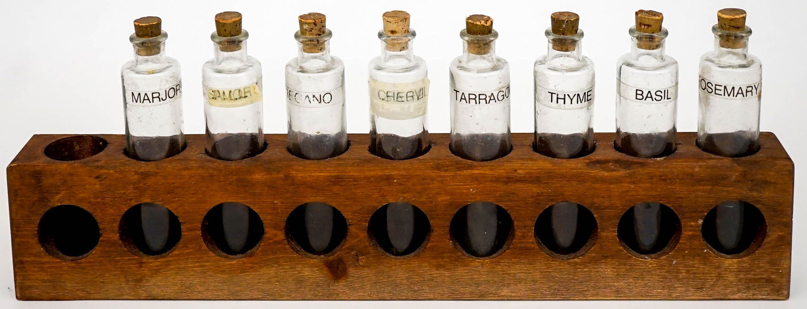 Vintage Spice Bottles (8) Wood Rack (1 of 5)