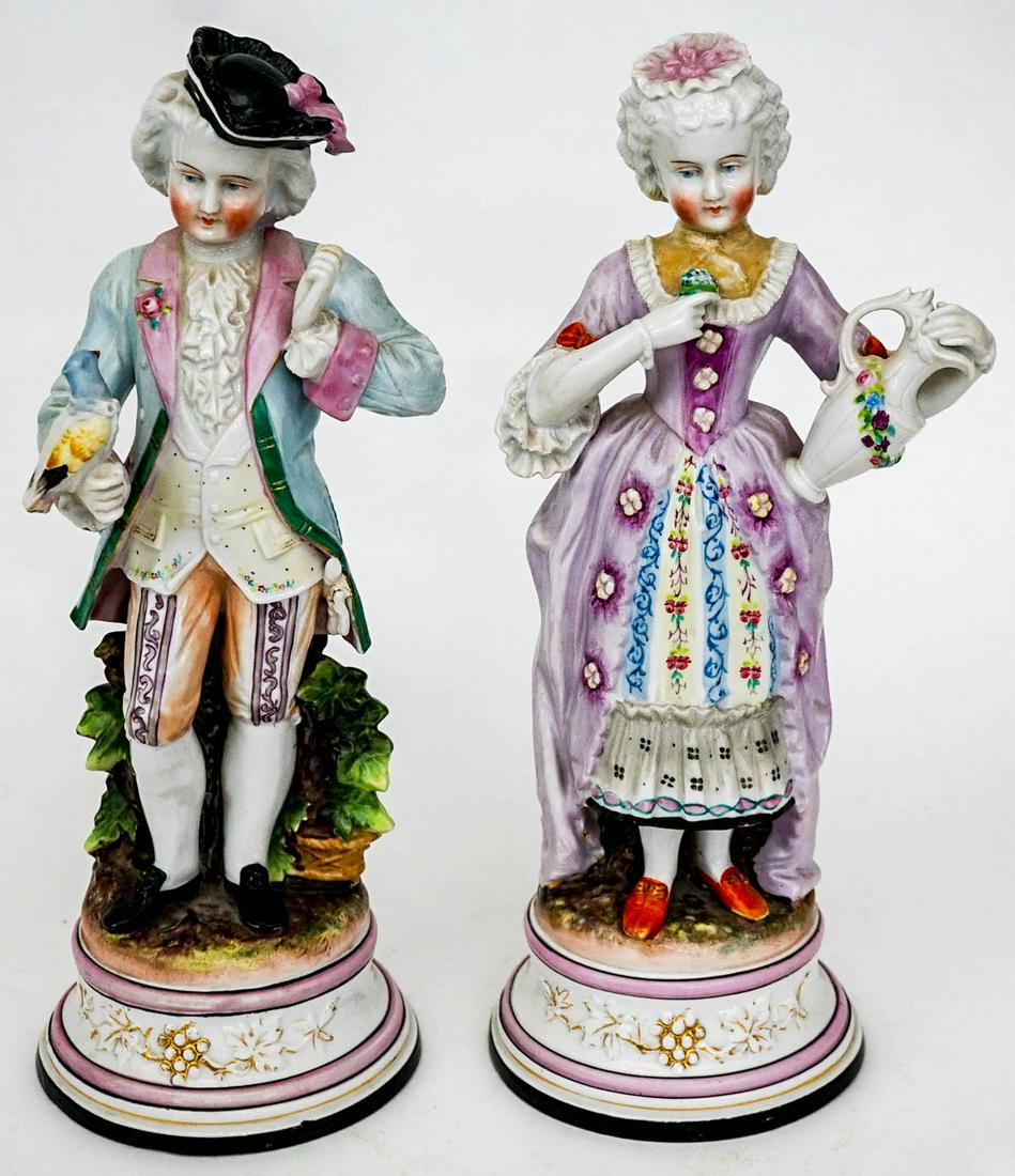 19th C (2) Fine China Figurines [Victorian Dress] (1 of 13)
