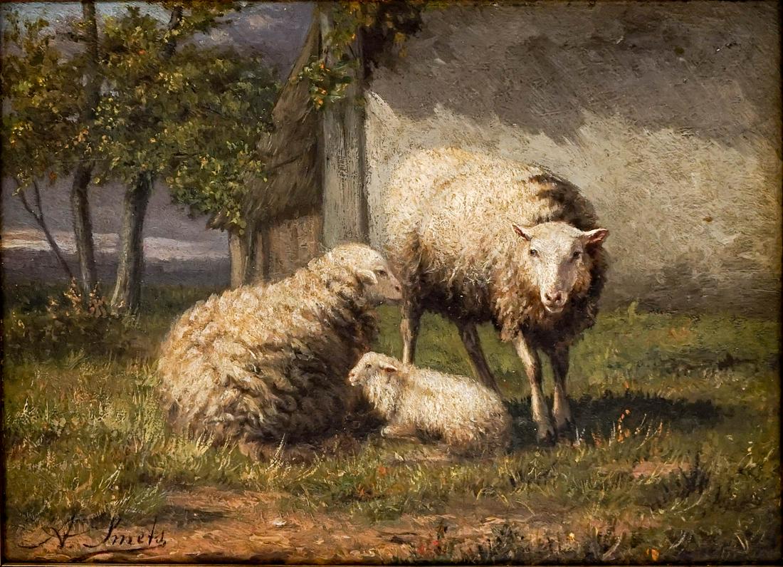 Albert Smets (Belgium, 19th Century) Oil on Panel: An original oil painting on beveled panel. Signed lower left and verso. There is a very small area of restoration with inpainting top right. Measures 17.5 cm x 24 cm image size. If lot is absent of a 