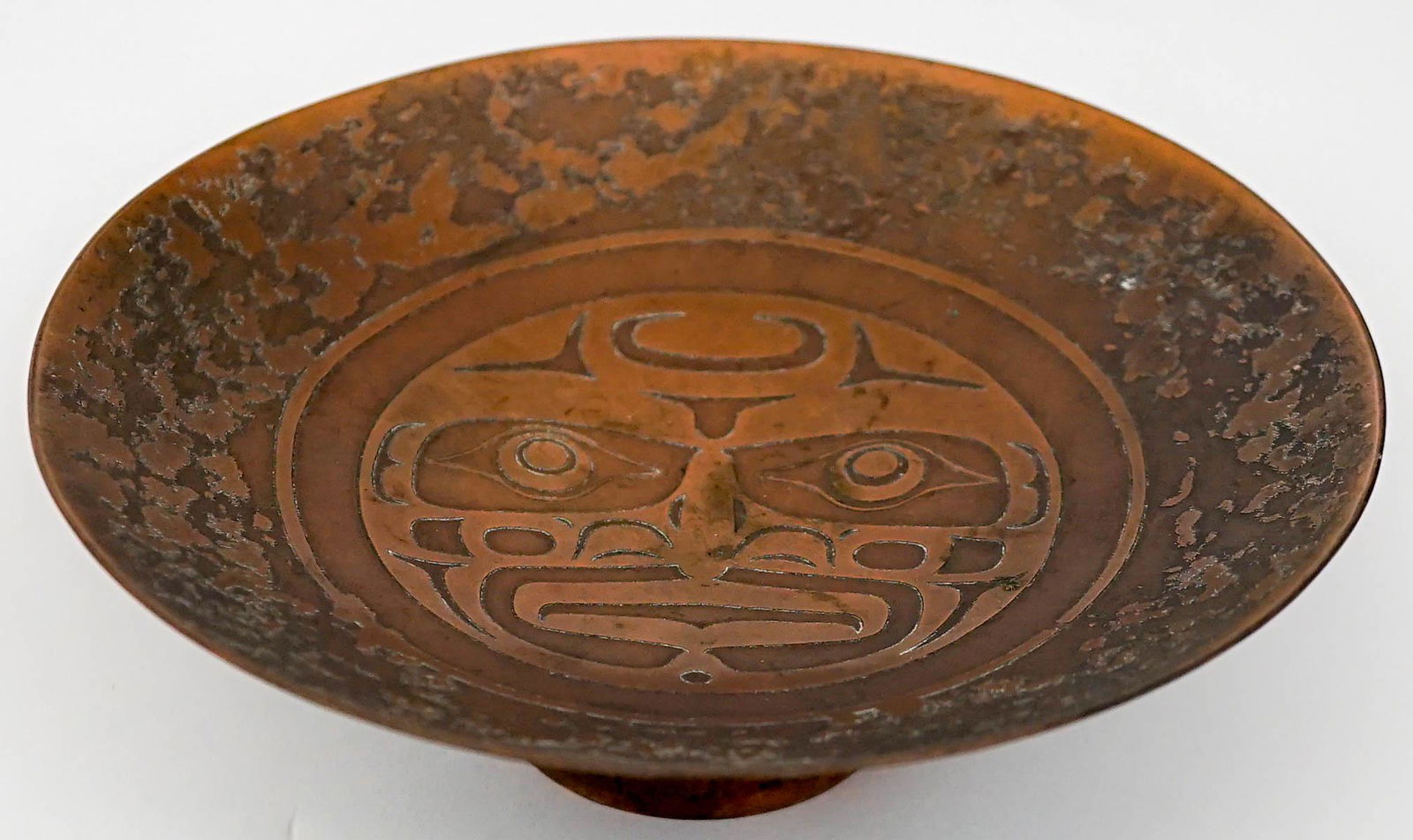 Harold Alfred Worked Copper Pedestal Dish (1 of 5)