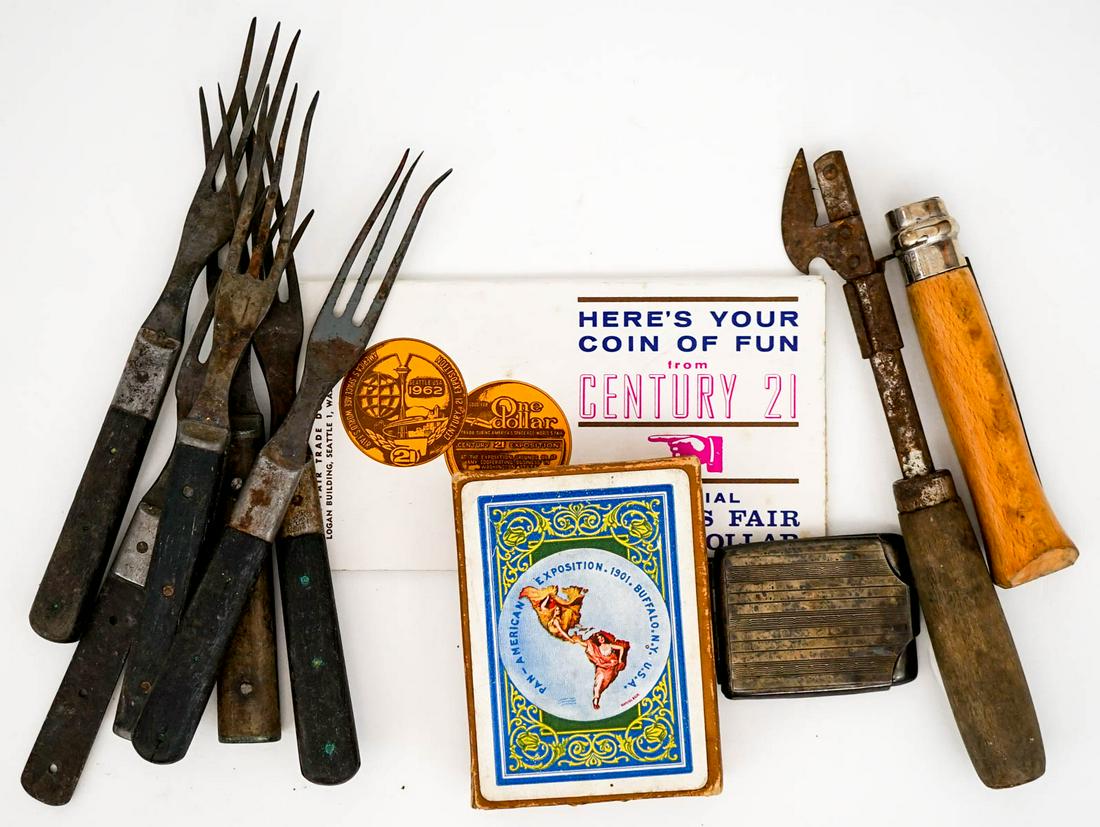 Vintage WWII Utensils; Pan Am Expo Cards (1 of 7)