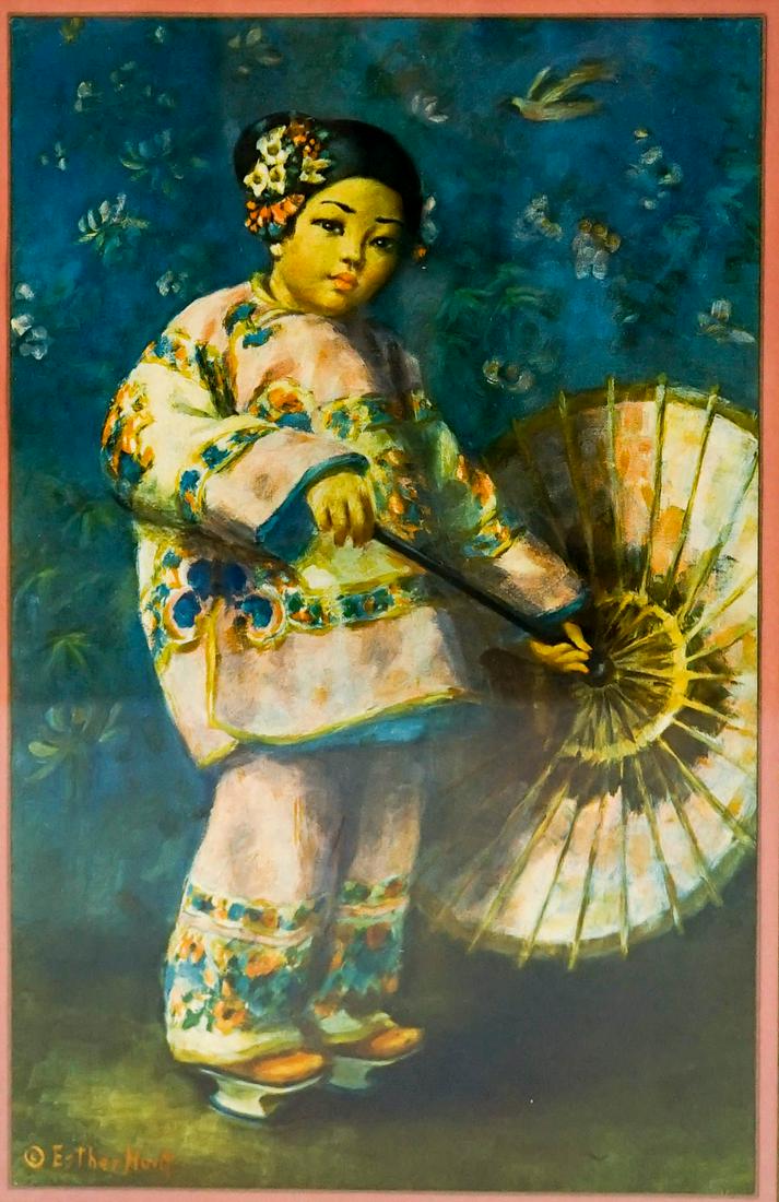 Esther Hunt Antique Framed Lithograph (1 of 3)