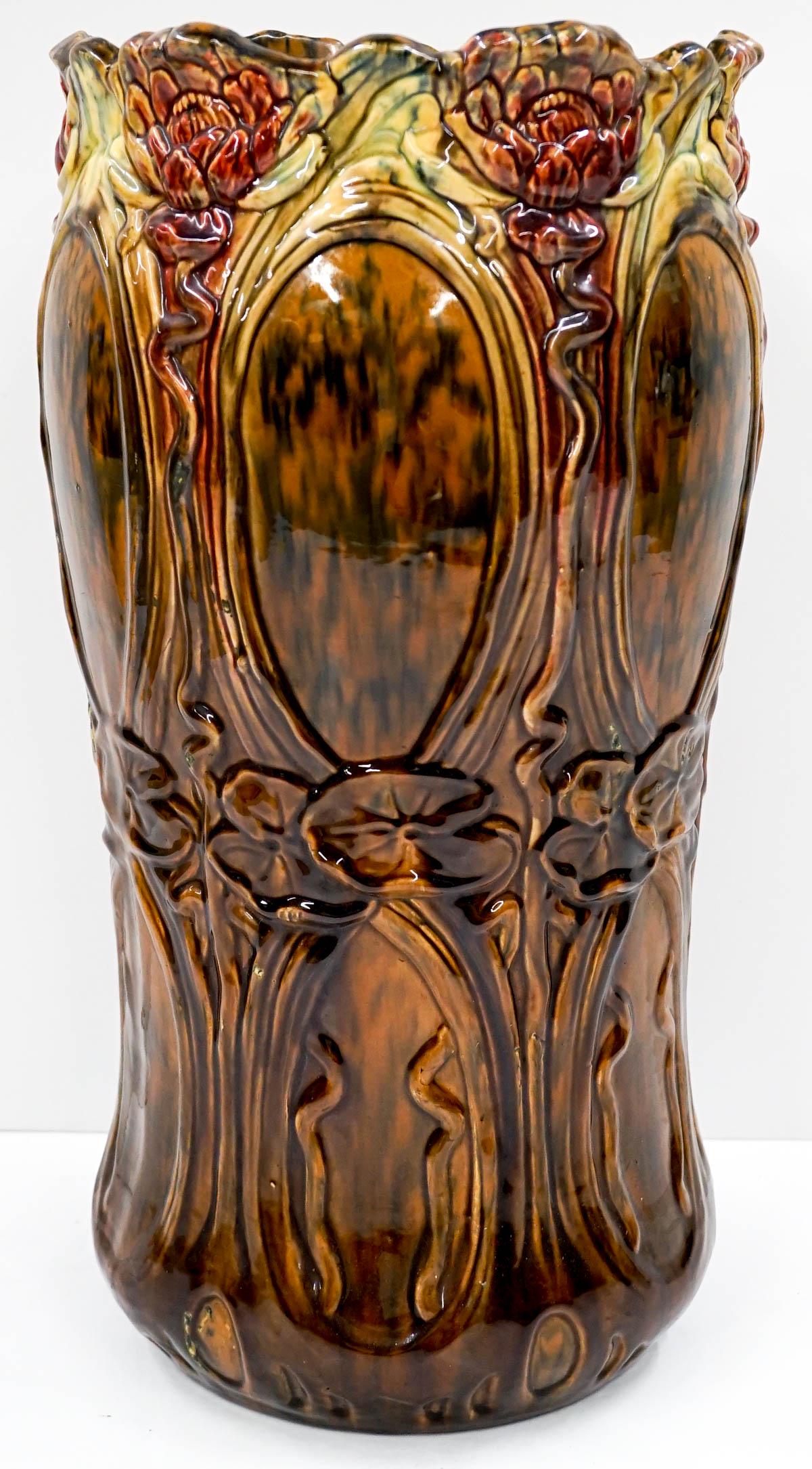 Antique Art Pottery Umbrella Stand (1 of 6)