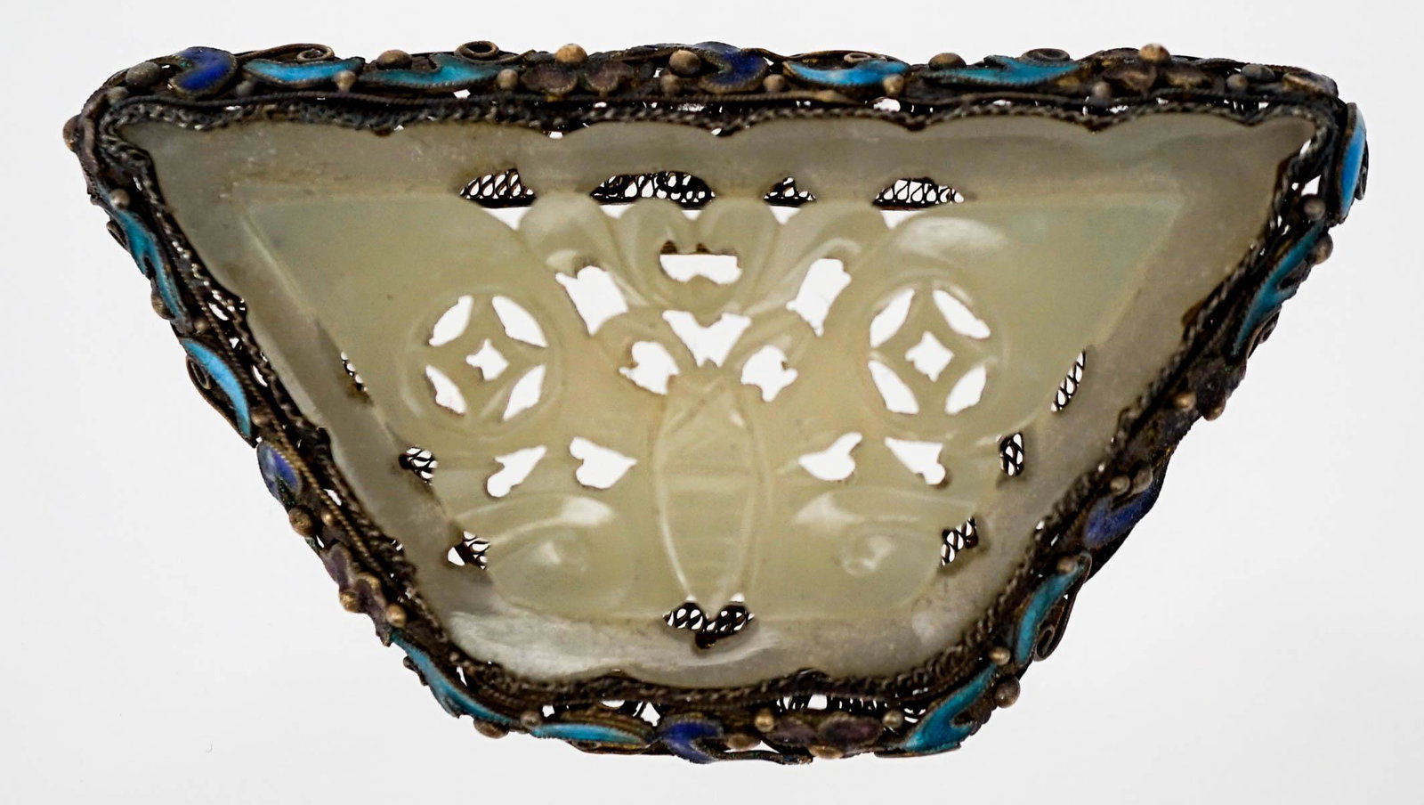 Old Chinese Carved Jade Large Brooch (1 of 7)