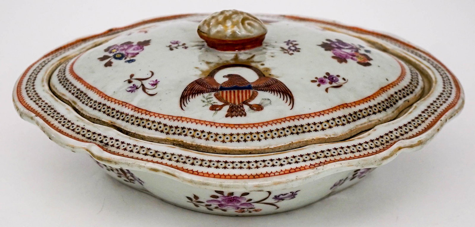 Chinese Export Armorial Porcelain Covered Server (1 of 8)
