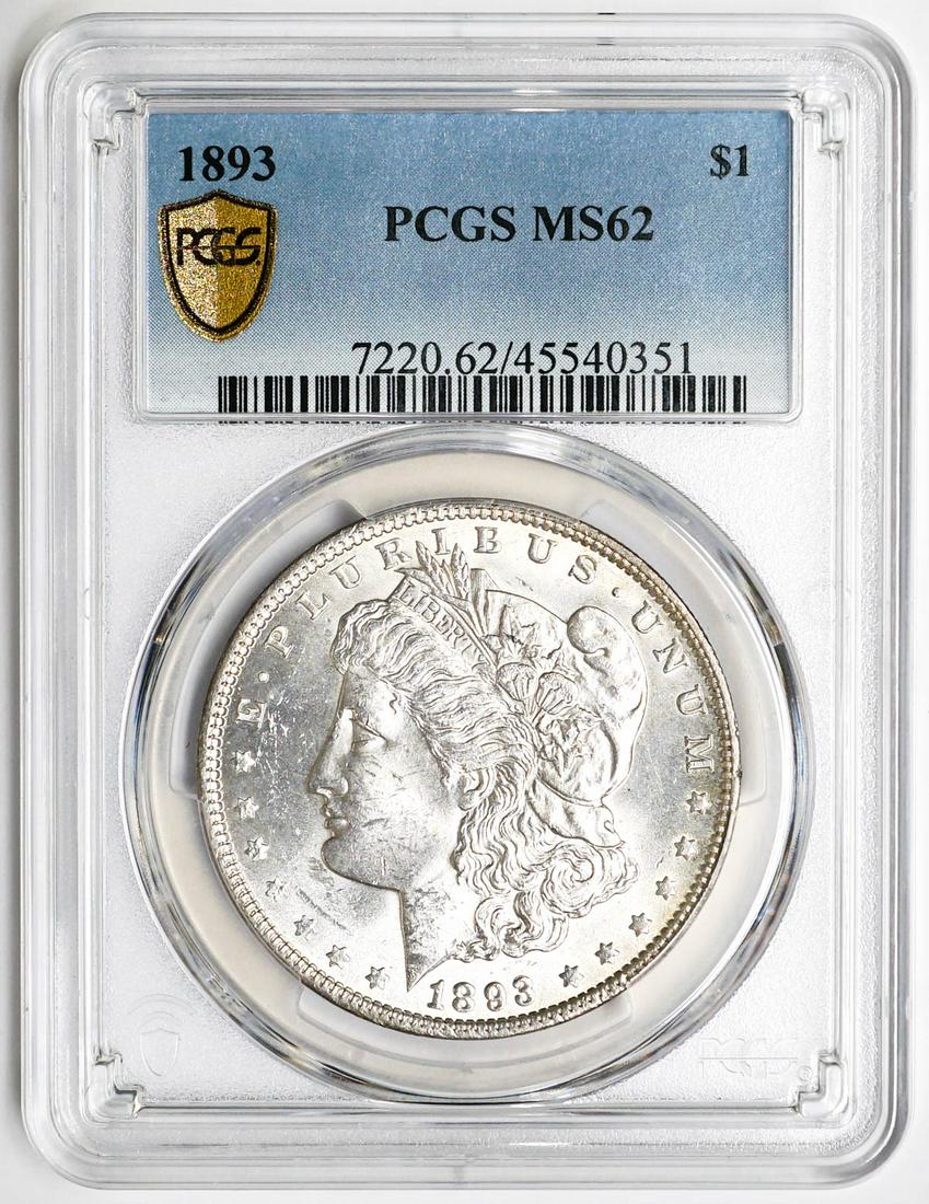 1893 U.S. Morgan Dollar PCGS MS62 (1 of 2)
