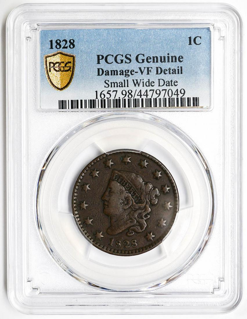 1828 Coronet Head Large Cent PCGS Genuine (1 of 2)
