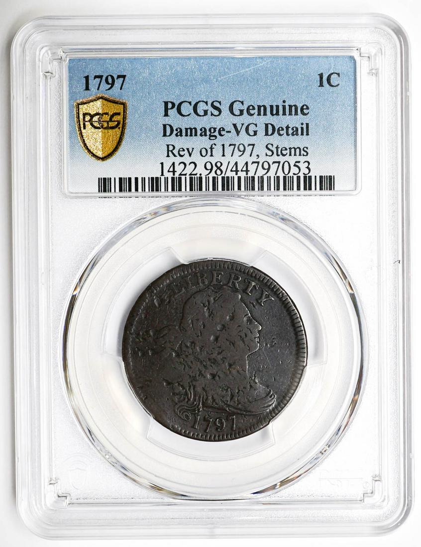 1797 Draped Bust Large Cent PCGS Genuine (1 of 2)