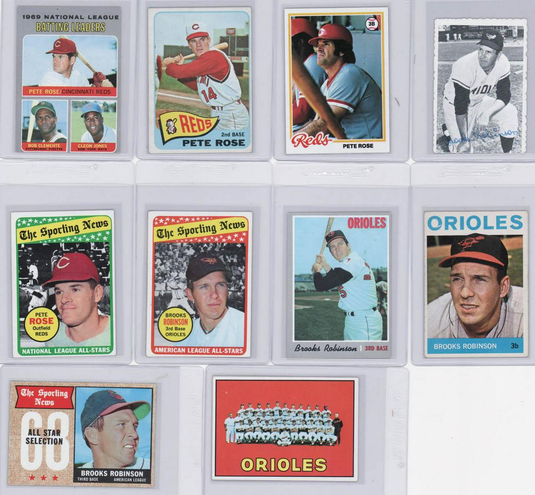 (10) Pete Rose, Brooks Robinson BB Cards (1 of 2)