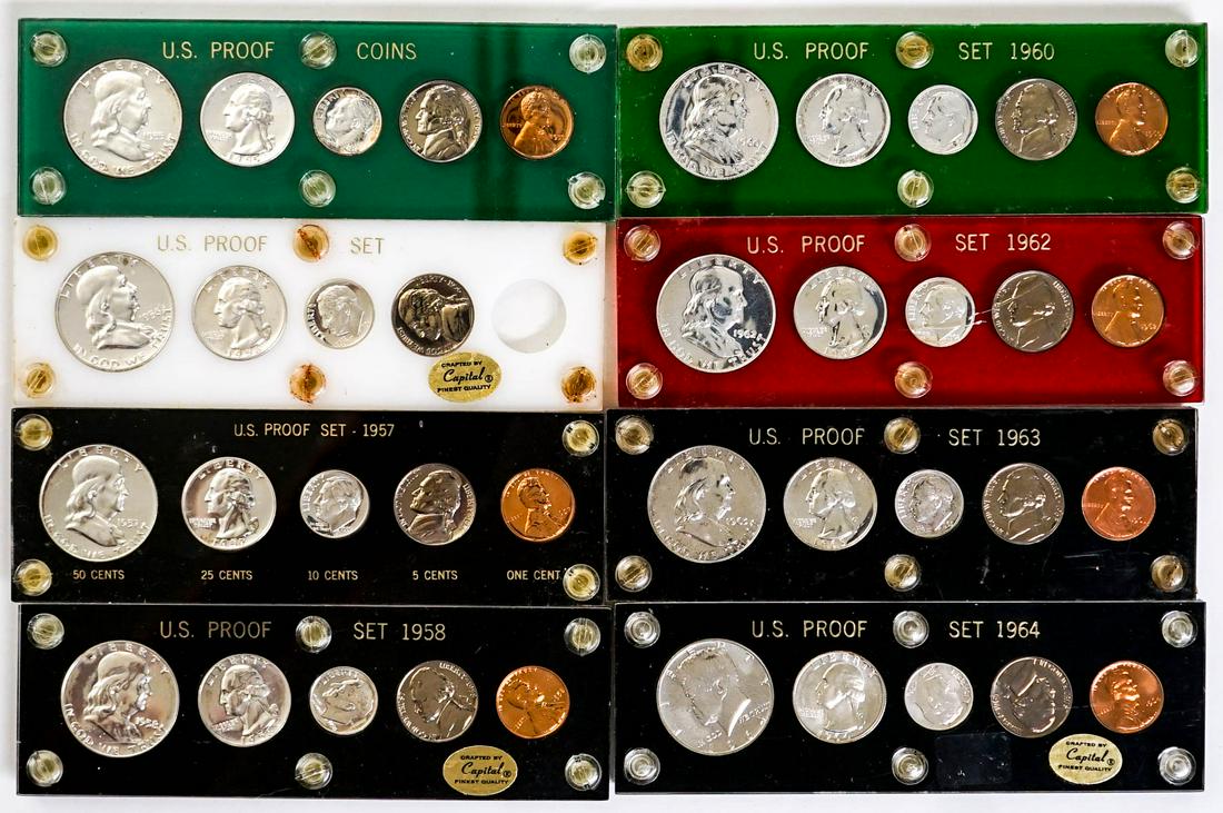 1955-58, 1960, 1962-64 U.S. Proof Sets (1 of 2)