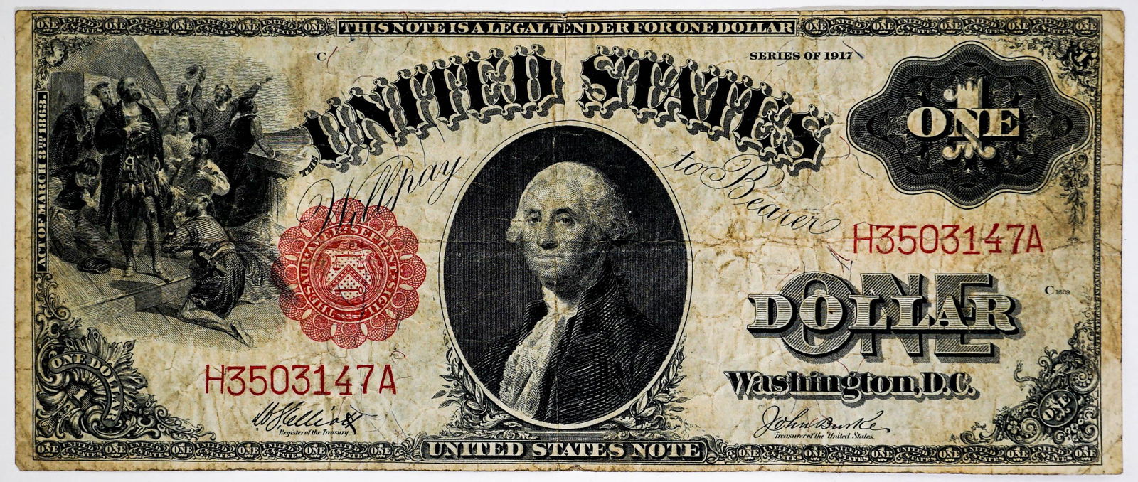 1917 One Dollar Bill (1 of 2)