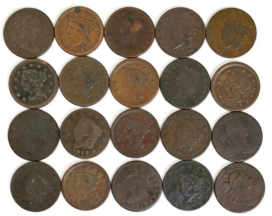 (20) U.S. Large Cents with Early Examples (1 of 2)