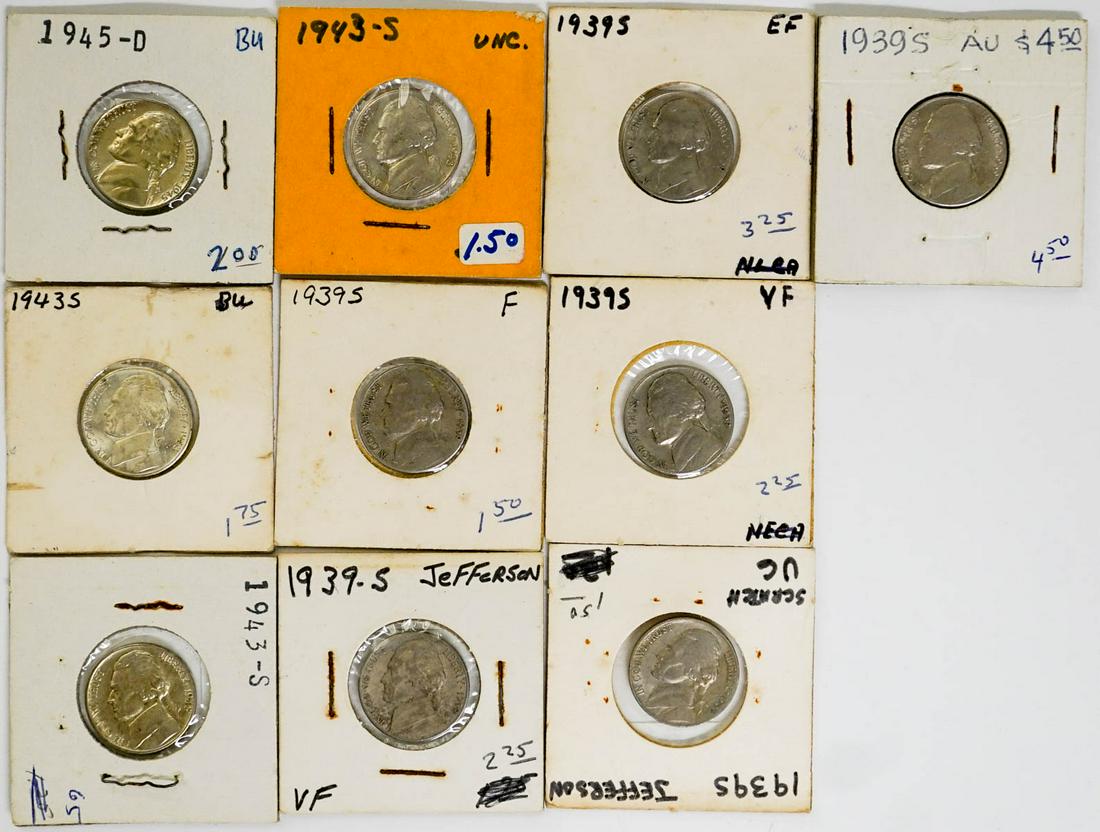 (10) U.S. Jefferson Nickels (1 of 2)