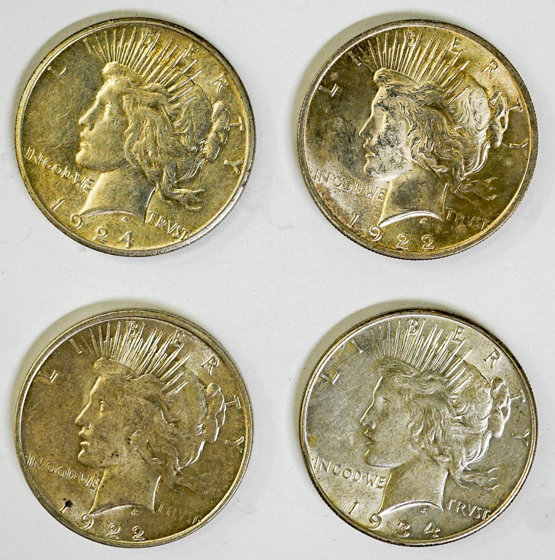 (4) Peace Dollars (1 of 2)