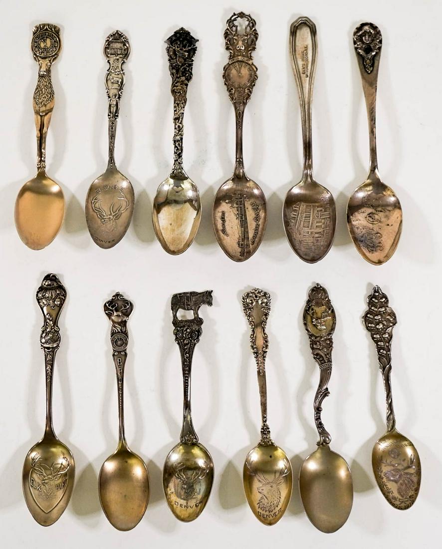 Antique (12) BPOE Souvenir Spoons [Sterling] (1 of 13)