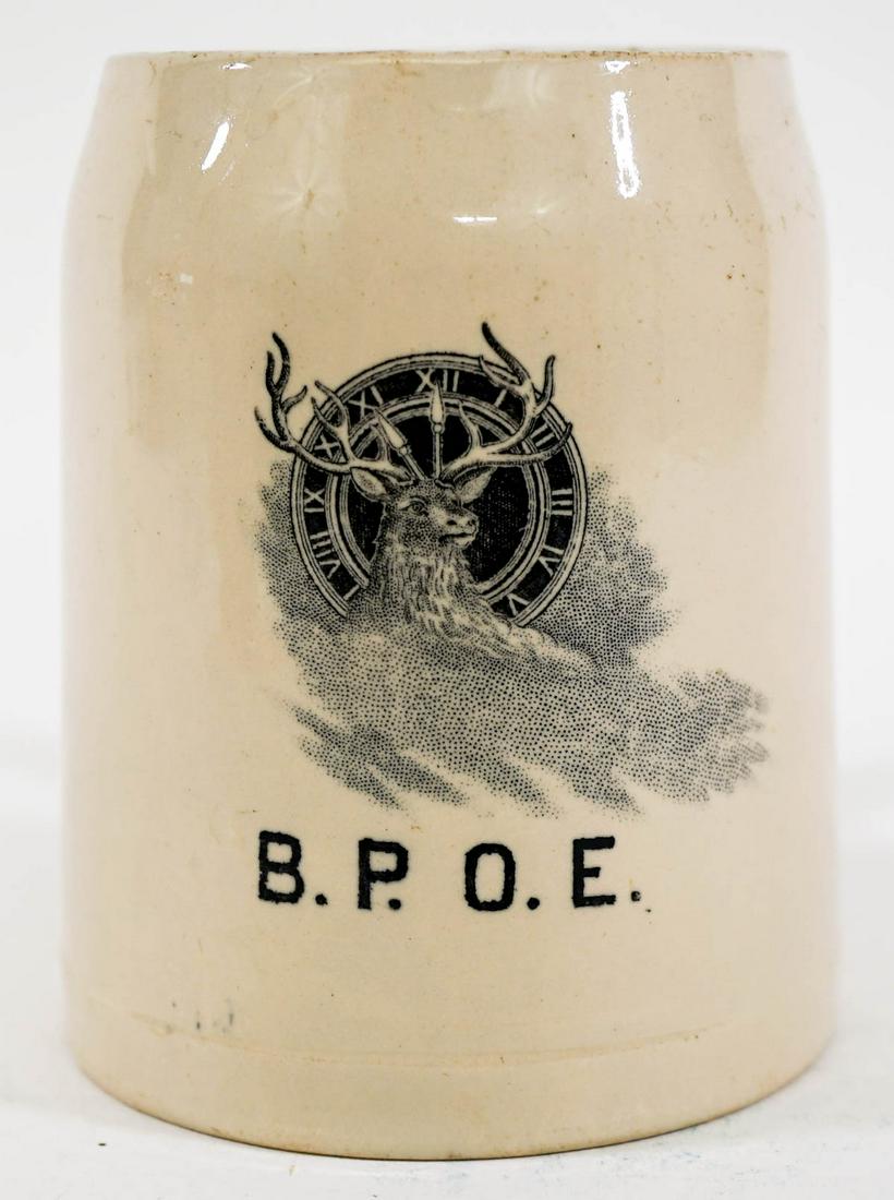 Antique BPOE Elk Lodge Mettlach Mug (1 of 10)