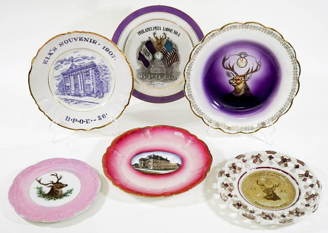 Antique (6) BPOE Decorative Plates (1 of 13)