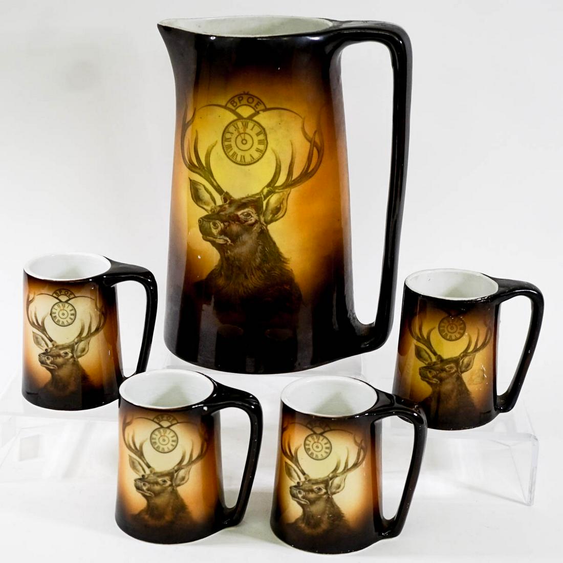 Vintage BPOE Pitcher w/ Mugs [Warwick] (1 of 13)