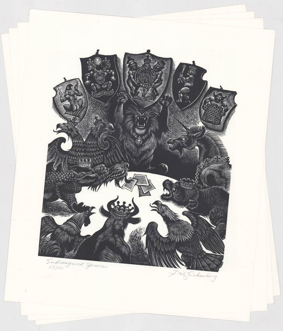(4) Fritz Eichenberg Wood Engravings (1 of 5)