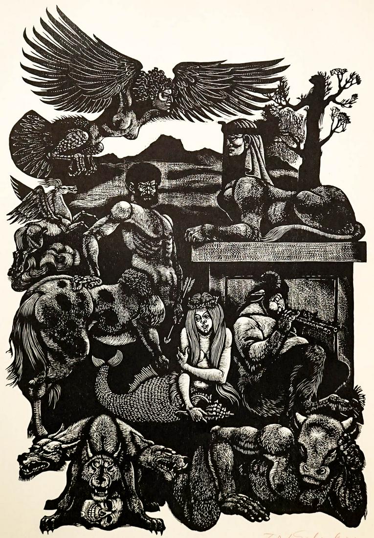 Fritz Eichenberg Large Signed Wood Engraving (1 of 5)
