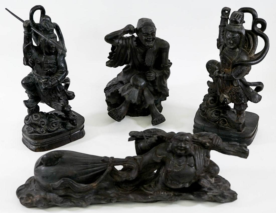 A Group of Asian Carved Wood Figures (4) (1 of 4)
