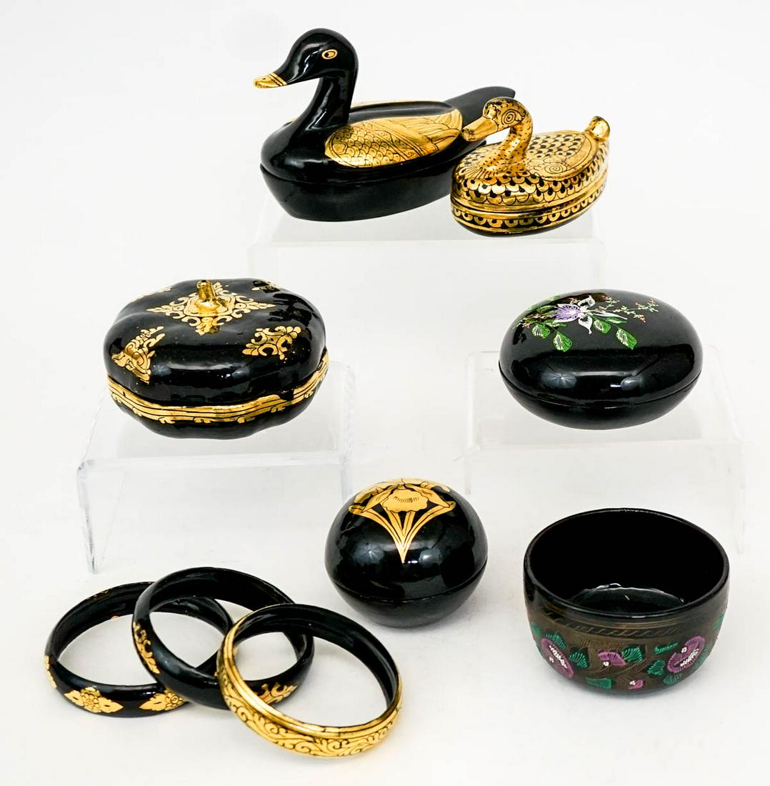 Burmese Lacquer Boxes and more (9 pcs) (1 of 11)