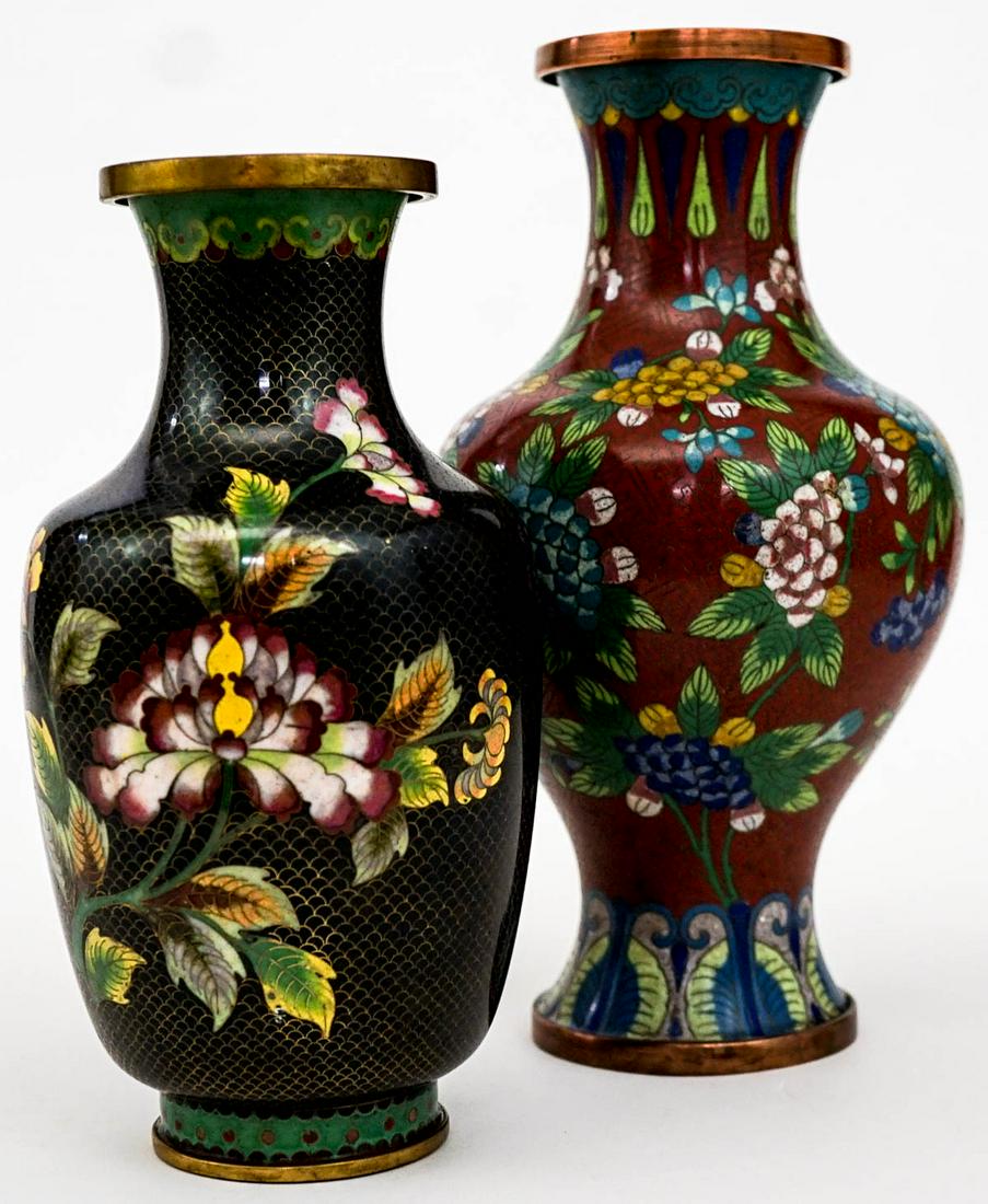 Chinese Cloisonne (2) Vases (1 of 17)