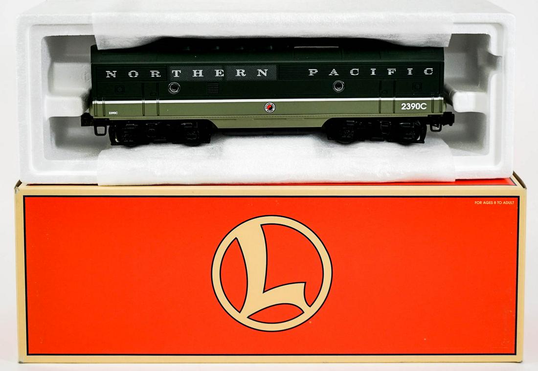 Lionel 6-18146 Northern Pac Diesel Loco [NP]: Lionel Electric Trains. Northern Pacific diesel locomotive 6-18146 F3B. Non-Powered. MIB. Box measures 17.25 in. x 6.125 in. x 4.5 in. Weighs 3 lbs. Provenance: Private family estate collection from M
