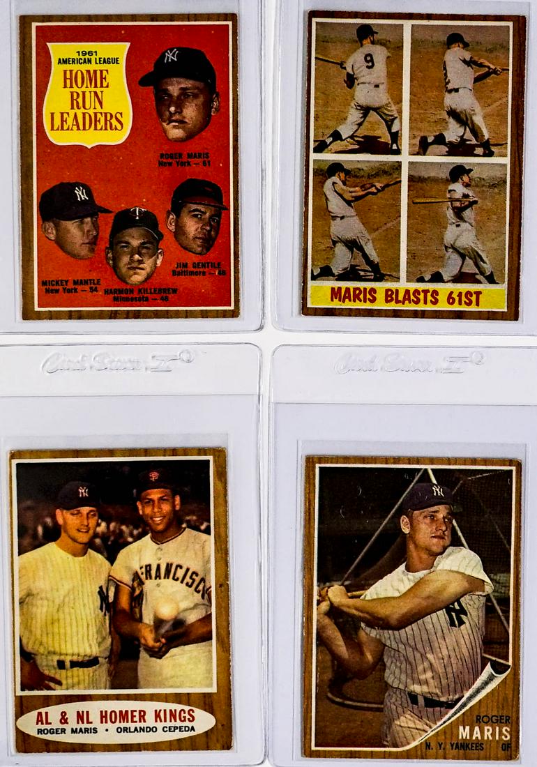 Roger Maris 1962 Topps Cards in Mixed Condition 4 (1 of 2)