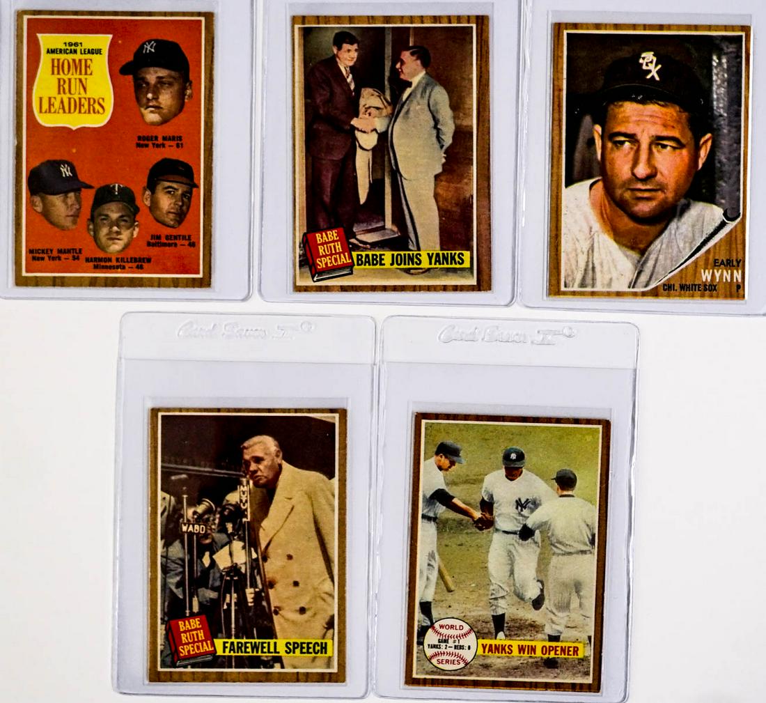 (5) Mid & High Grade 1962 Topps Baseball Cards (1 of 2)