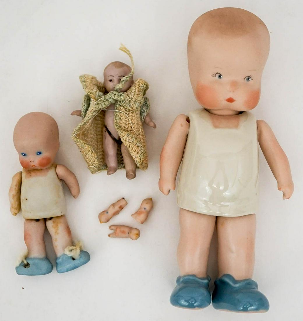 Small Bisque and Porcelain (3) Dolls (1 of 13)