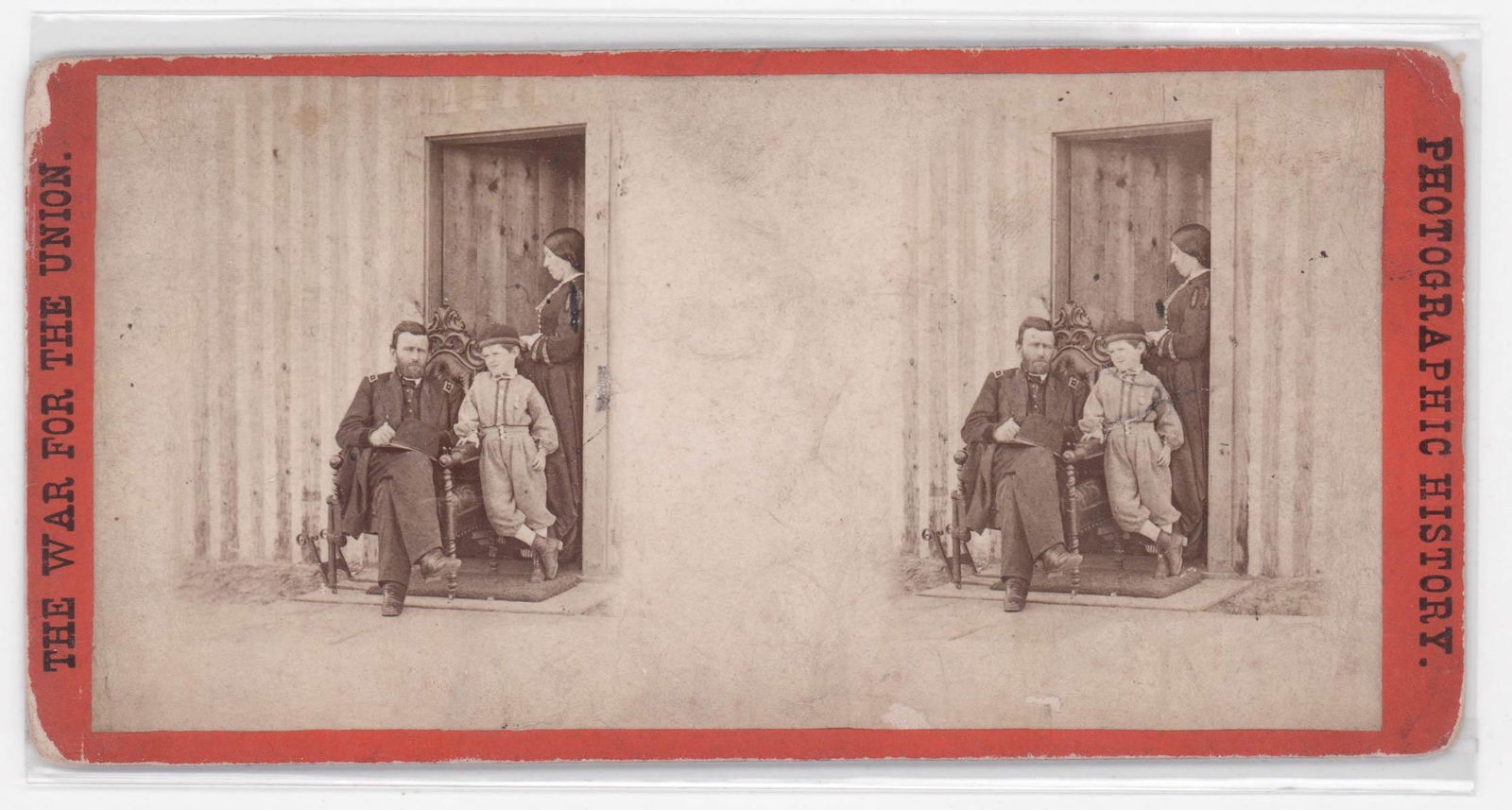 [Antique Stereoview, Civil War] U.S. Grant Family (1 of 2)