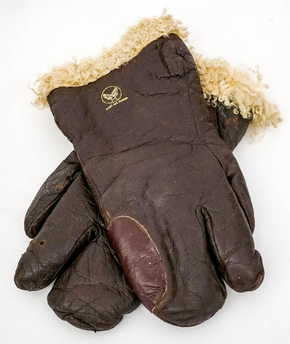 Army Air Force A9 Leather Wool Gloves [Large] (1 of 7)