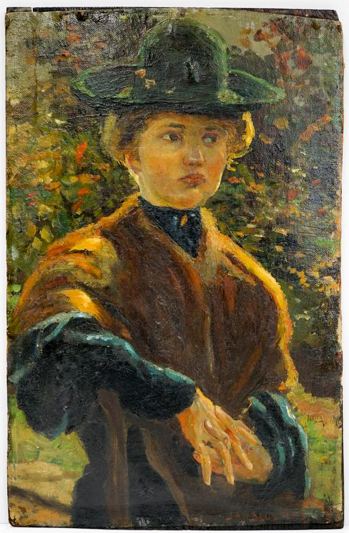 Jan Sluijters (1881-1957) Original Oil Painting: Jan Sluijters (1881-1957) Original Oil Painting. Measures 21.75 x 14.25 inches (55cm x 36cm). This oil painting on canvas appears to have been mounted onto panel. This painting has some inpainting, sp